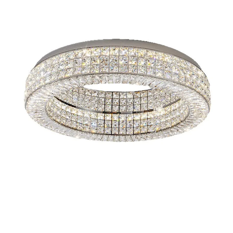 Modern Style Fixture Ceiling Light Luxury Round Crystal Chandelier Ceiling Light for Indoor Bedroom Home Lighting