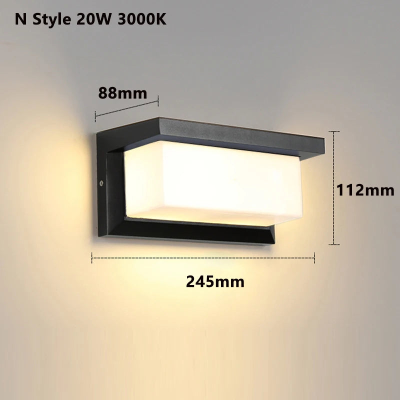 Outdoor Wall Light Waterproof IP65 No Motion Sensor Led Outdoor Lighting Porch Lights Balcony Garden Lights Outdoor Wall Lamp
