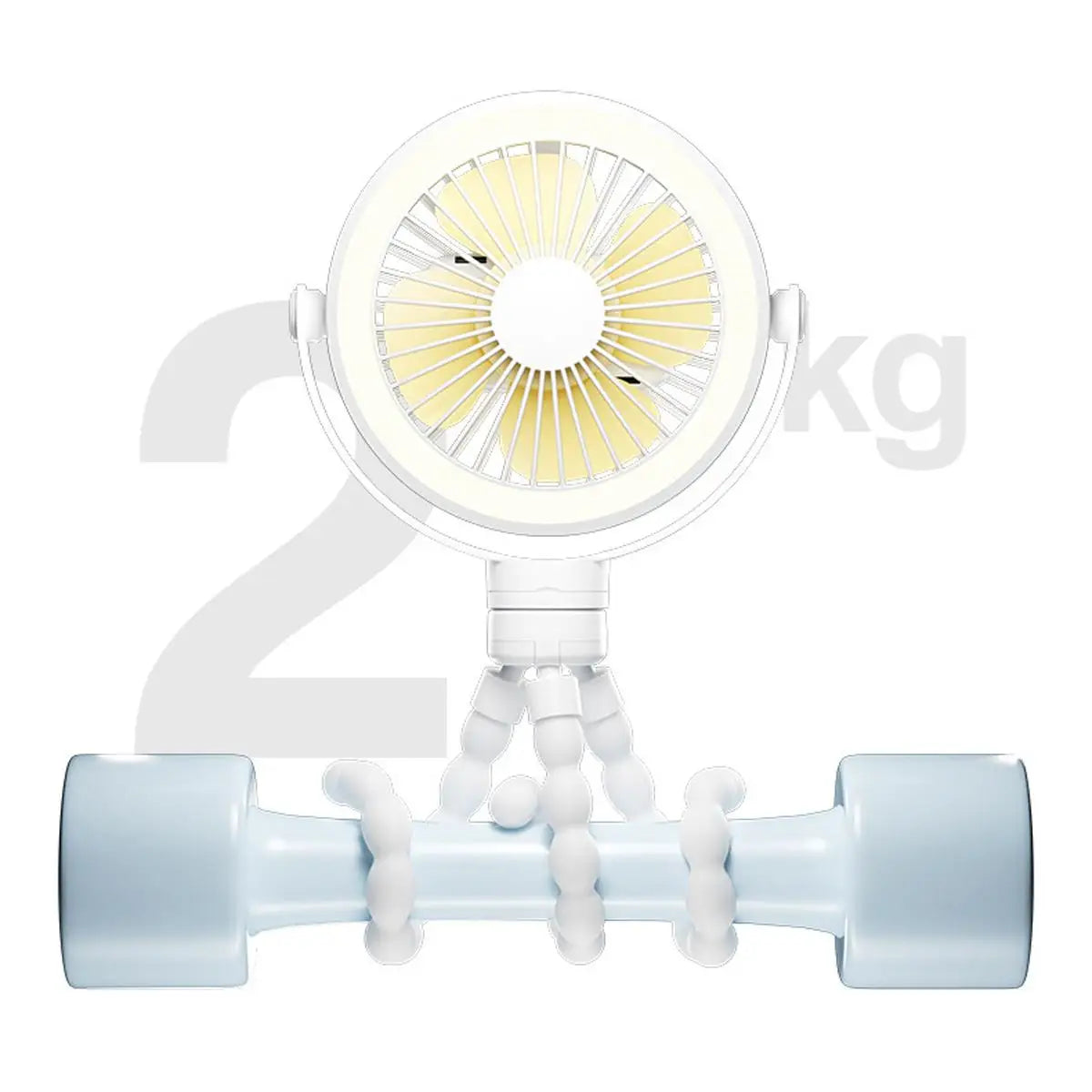 Portable Rechargeable Octopus Baby Stroller Fan - USB Flexible Desk Fan with Night Light