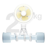 Portable Rechargeable Octopus Baby Stroller Fan - USB Flexible Desk Fan with Night Light