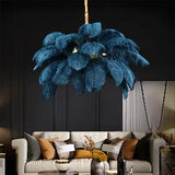 Nordic Ostrich Girl Ins Feather Art Living Room Chandelier Bedroom Indoor Hanging Lamp Pendant Lights Home Decor Ceiling Lamps