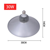 E27 LED High Bay Light (30W/50W/70W/100W) 220V - IP65 Waterproof Cold White Industrial Lighting for Workshop, Garage & Shopping Mall