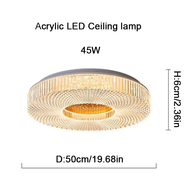 Remote Control light fixture Decoration living room bedroom Balcony Corridor Acrylic Round luxury modern led ceiling lamp