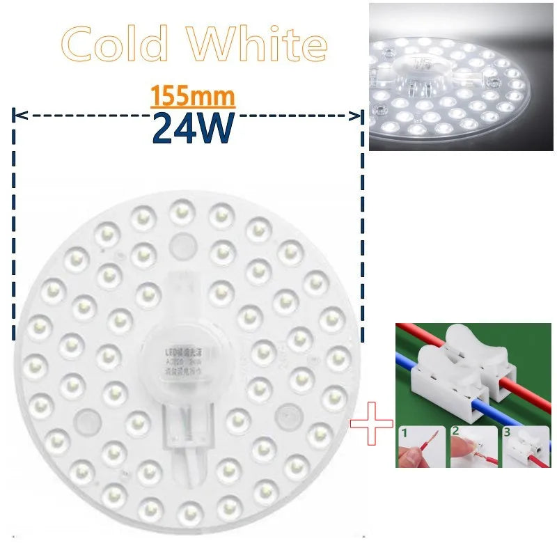 AC 220V–240V LED Ceiling Light Board Replacement (12W–50W) - Circular SMD LED PCB Module Plate for Round Lamp Repairs