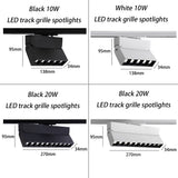LED Track Light Spotlight Grille Light Surface-mounted Ceiling Light Black White 10W20W Dimmable Commercial Home Indoor Lighting