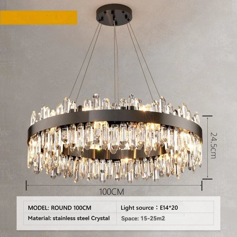 Dimmable Gold Rectangle Crystal Chandelier for Dining Living Room Modern Ceiling Light for Kitchen Island K9 Crystal Lights