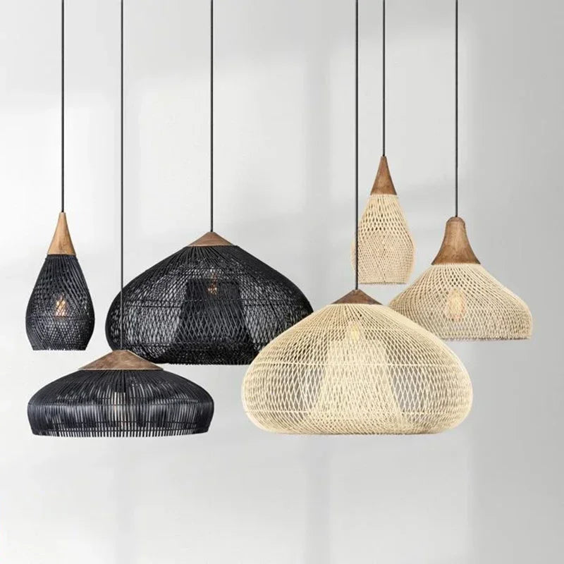 2026 Southeast Asian Rattan Lamps Handmade Pendant Lights Hight Quality Dining Room Restaurant Kitchen Light Fixtures