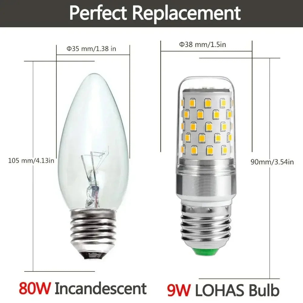 E26 E27 LED Corn Light Bulbs 12W 9W Lamp 80W Incandescent 1000lm Warm White 2700K Edison Screw Candle Home Bedroom 3PCS
