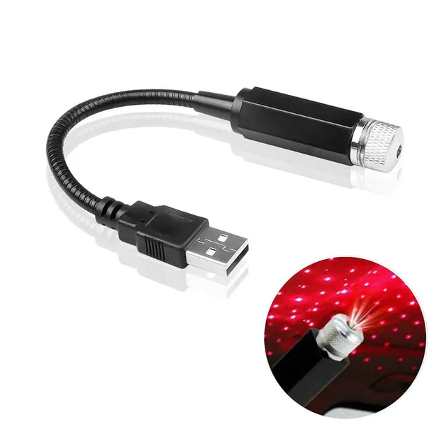 A galaxy-like atmosphere in your car with the USB-powered Romantic LED Car Roof Star Night Light Projector.
