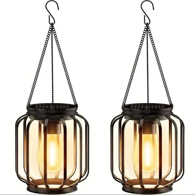 Solar Lanterns Outdoor Lights, Brighter Hanging Solar Lights Outdoor Waterproof, Auto On/Off Outdoor Solar Lights for Garden