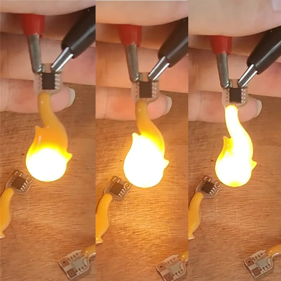DC 3V–5V LED COB Flame Filament Diodes (1–100 PCS Wholesale) - Warm White 2200K Candle Flickering Light for DIY Christmas & Party Decor