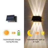 Solar LED Light Outdoor Wall Lamp Waterproof Up Down Luminous Lights Decor Garden External Sconce Fence Porch Solar Lamp