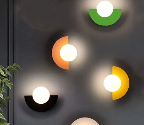 Modern G9 Fan-shaped Wall Lamp Macaron Colored Night Light Minimalism Indoor Home Decoration Fixture Bedroom Bedside Lights