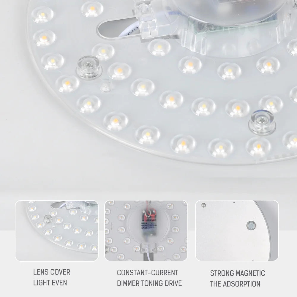 AC 220V–240V LED Ceiling Light Board Replacement (12W–50W) - Circular SMD LED PCB Module Plate for Round Lamp Repairs