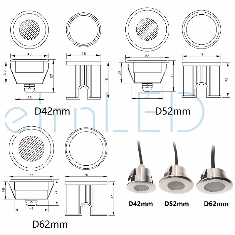 etrnLED Outdoor Garden Lights Waterproof Ground Spot 12V 24V Recessed Exterior Floor Terrace Deck Driveway Lawn Lamp RGB IP68