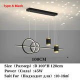 Modern Dining Room LED Pendant Light with Remote Control Dimmable Dining Table Hanging Lamp 90-260v Home Decor Chandelier Lights