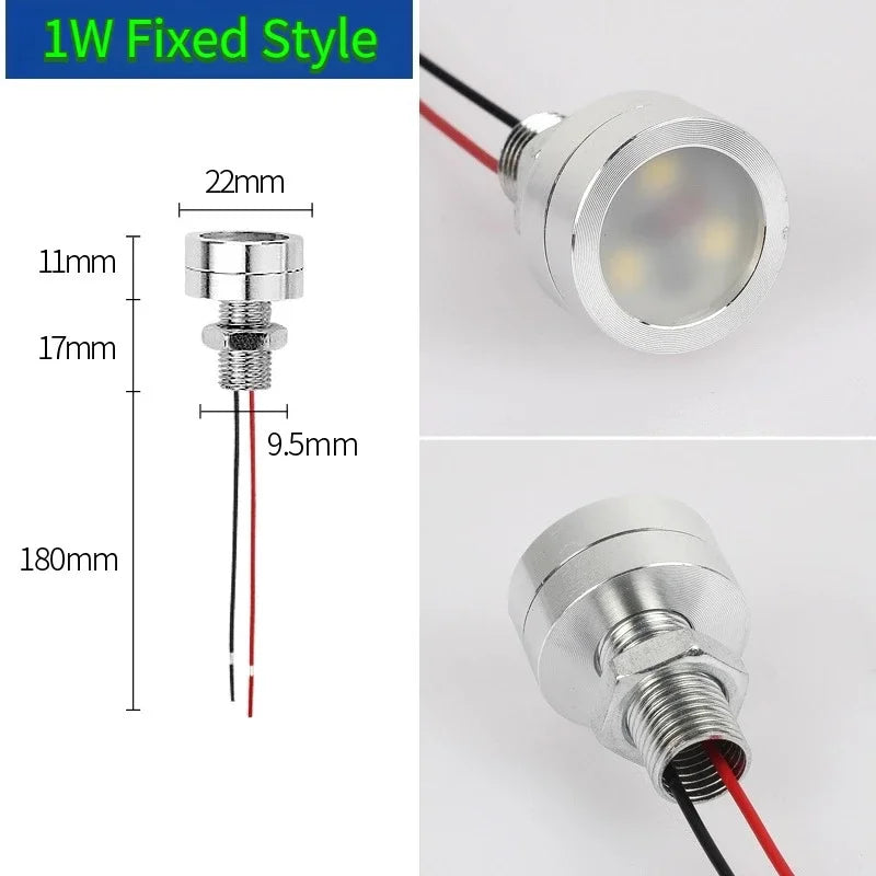 Ultra-Thin Diffuse LED Mini Spotlight (1W / 2W / 3W, DC 5V/12V/24V) - Super Bright Constant Voltage Light for Equipment & Instruments