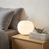 Modern Minimalist Apple Glass Table Lamp, Touch Control 3-Color Dimmable LED Bedside Night Light, Elegant Artful Nordic Lamp