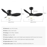 New Nordic bedroom fan light ultra-thin frequency conversion mute restaurant ceiling fan light children&#39;s room bedroom fan lamp