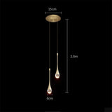 Nordic LED Pendant Lights Luxury Crystal Hanging Lamp Indoor Lighting for Home Living Dining Bed Room Kitchen Bathroom Decor