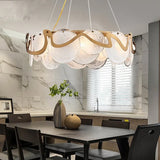 Modern Luxury Living Room Glass LED Pendant Lamp Restaurant Bedroom Chandelier 2025 New Round Bar Counter Home Lighting Decor