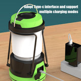 2 in 1 Portable LED Camping Lantern USB Rechargeable Work Light Outdoor Searchlight Power Bank Tent Lamp Infinite Dimming 3 Colors