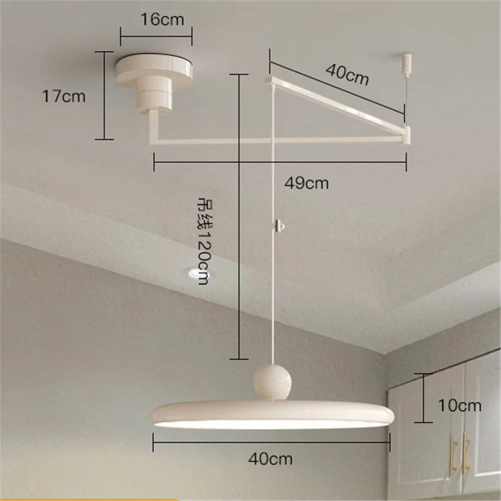 French Rocker Chrome LED Chandelier - Displaceable Modern Hanging Lamp