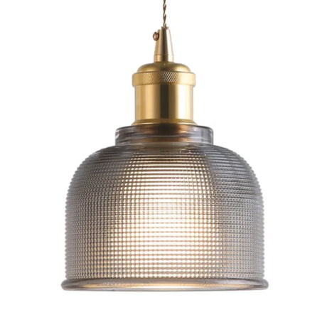 Nordic Glass Pendant Light Creative Minimalist Modern Lamp for Restaurant With Transparent Lampshade Brass Color and E27 Socket