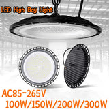UFO LED High Bay Light (100W/150W/200W/300W) - Super Bright Commercial Industrial Overhead Lighting for Warehouse, Garage & Market