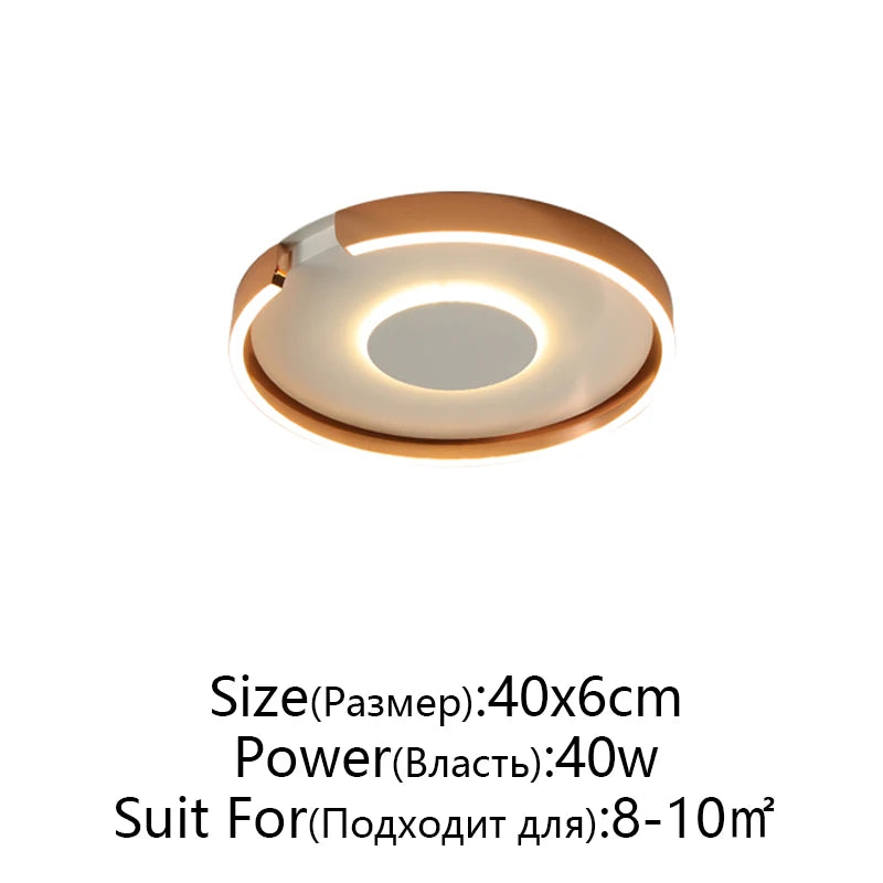 Rose Gold LED Ceiling Light - Modern Circular Dimmable Flush Mount Lamp