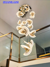 UFO Creative Personalized Staircase LED Pendant Light Modern Luxury Villa Duplex Penthouse Pendant Light Home Decoration Lamp