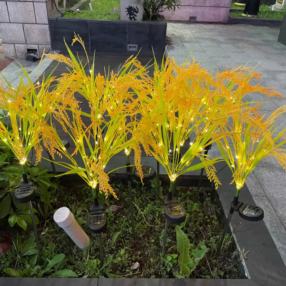 Solar Powered 7-Head Wheat Ear Ground Light - Outdoor Garden Stake Lamp