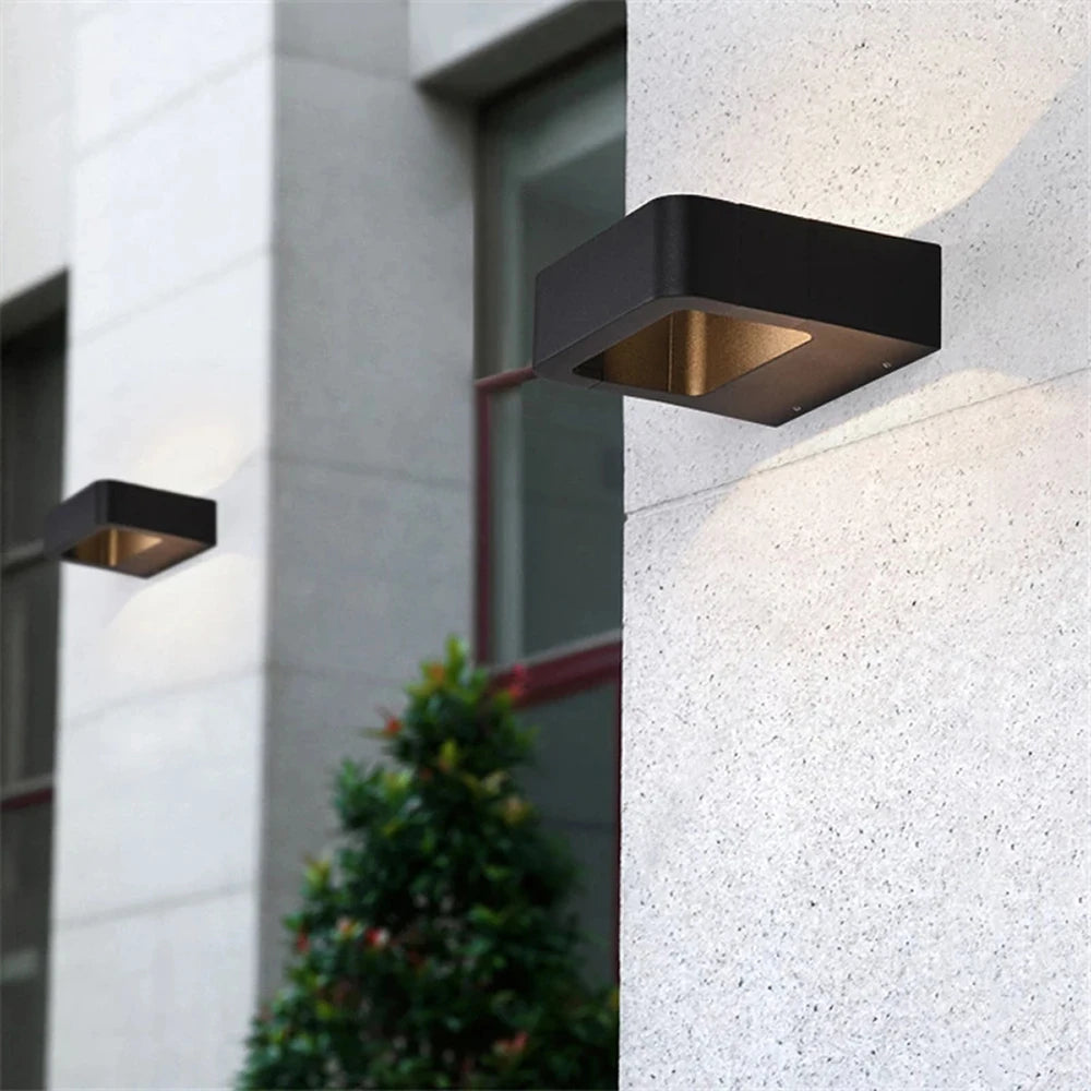 Outdoor Waterproof Motion Sensor LED Wall Lamp (Black/Gray Aluminum) - Human Body Induction Exterior & Interior Sconce Light Fixture for Porch, Balcony & Patio