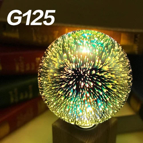 3D LED Light Bulb E27 220V ST64 G80 G95 G125 A60 Diamond Heart Decoration LED Lamp Bulb Holiday Lights Novelty Christmas Lamps
