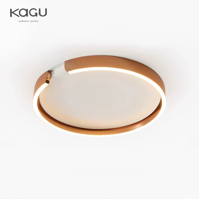 Rose Gold LED Ceiling Light - Modern Circular Dimmable Flush Mount Lamp