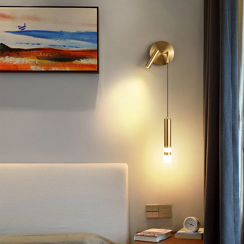 Nordic Luxury Wall Lamp with Reading Spotlight - Modern Linear LED Sconce