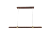 Wooden Long Chandelier Dining Table Decoration Hanging Lighting For Ceiling Dining Room  Pendant Lamp Copper Walnut  Led Ligh