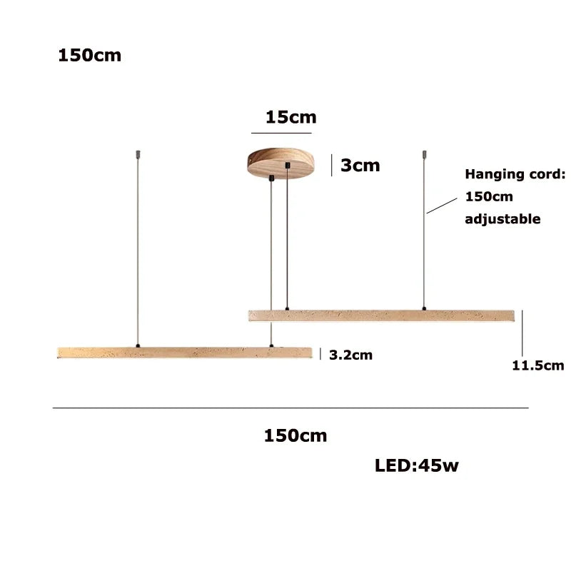 Trendy Home Decoration Round Linear Natural Stone Chandelier Lighting Lustre Para Sala Estar Hanging Lamps For Dinning Room