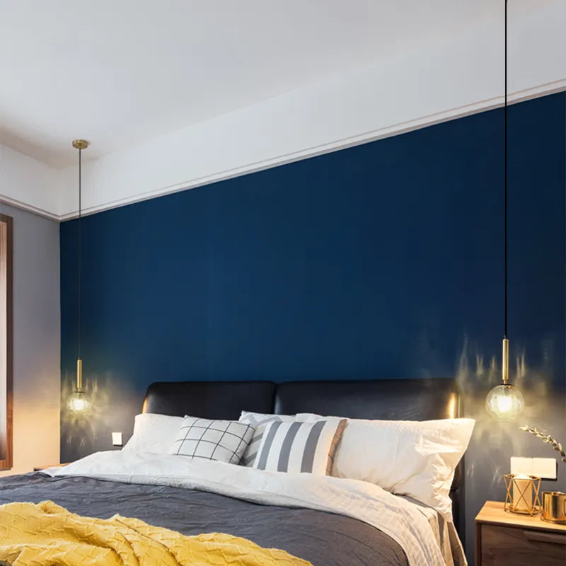 Nordic Colored Glass Pendant Lights Modern Simple Glass Art Hanging Lamp Restaurant Bar Sus pendent Bedroom Bedside Lamp Fixture