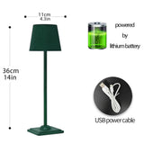 Wireless Rechargeable LED Table Lamp with Touch Stepless Dimming - Portable Cordless Desk Light for Bedside, Hotel & Bar Decor
