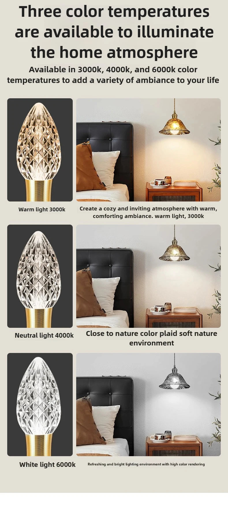 Super Bright LED Crystal Bulb  E27/E14 European Home Light  Dining Room Chandelier warm white cold white 110v 220v 230v 240v