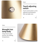 Retro table lamp LED glass night light rechargeable bedroom bedside desk light bar restaurant atmosphere light