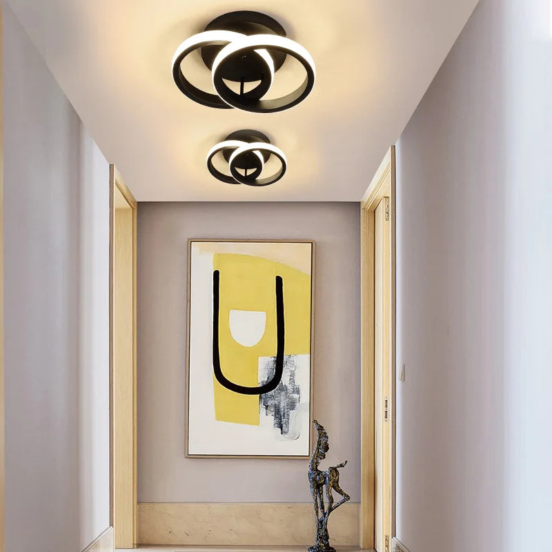 Ceiling Lights LED Ceiling Lamp 2 Rings Indoor Lighting Fixtures Hallway Balcony Modern Minimalist Living Room Home Decor