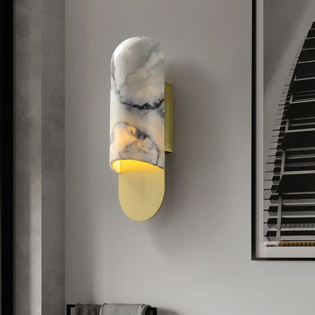 Luxury Copper Marble Wall Lamp New Modern Style Bedside Sconce High End Retro Vintage Bedroom Corridor Decoration LED Lights