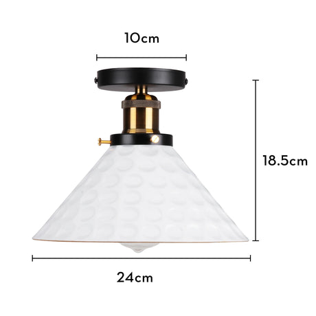 Vintage Retro Ceiling Light Flush Mount Lamp Shade Industrial Lights Lighting for Indoor Bedroom Kitchen Living Room Home Decors