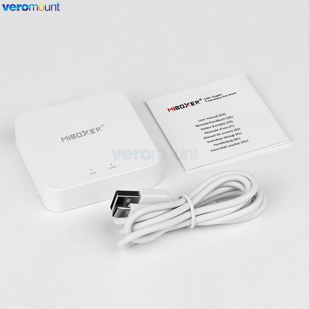 2.4G Gateway WiFi Controller WL-Box2 For MiBoxer 2.4G Series Lamp Control Smartphone App/ Voice/100-Zone Remote Control