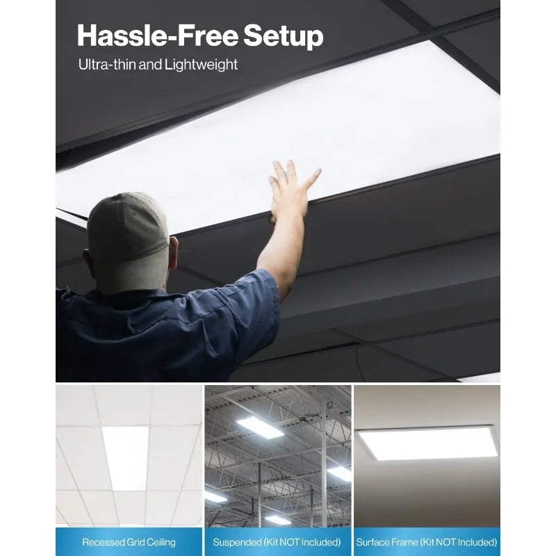 24 Pack 2x4 LED Flat Panel Light Drop Ceiling Office Fixture, 7700 LM, Selectable Features, 40W/50W/60W, 4000K/5000K/6000K,