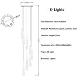 2025 New Modern LED Crystal Pendant Light Lustre Restaurant Bar Composite Staircase Light Living Room Home Decoration Lighting