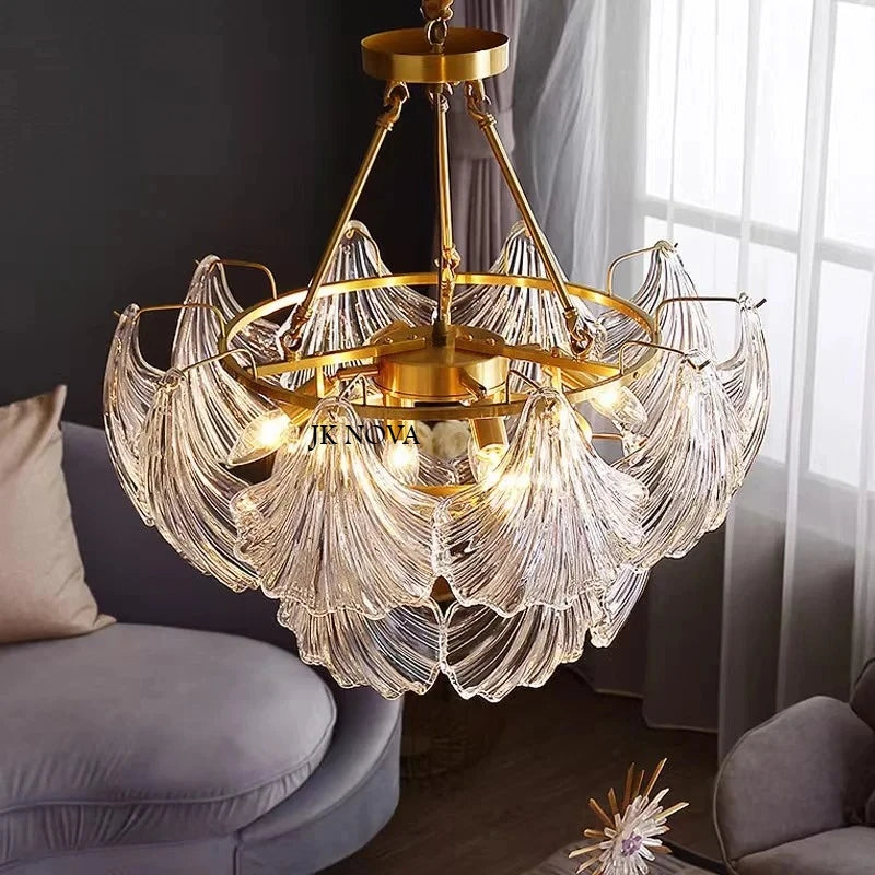 Living Room Pendant Light Post-modern Minimalist Luxury Bedroom  Creative Shell Crystal Glass Master Bedroom Dining Room Light