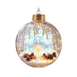 Acrylic Lighted Christmas Ball Ornament Transparent LED Lighted LED Christmas Tree Globe Decor Decorative